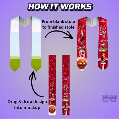 Blank Stole Mockup (Drag & Drop Design)